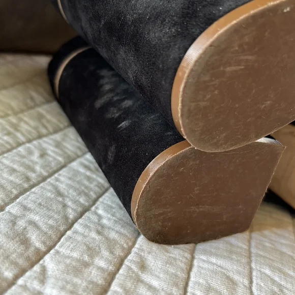 Free people Remi suede black leather platform Mary jane chunky block heels 40 - Picture 16 of 16